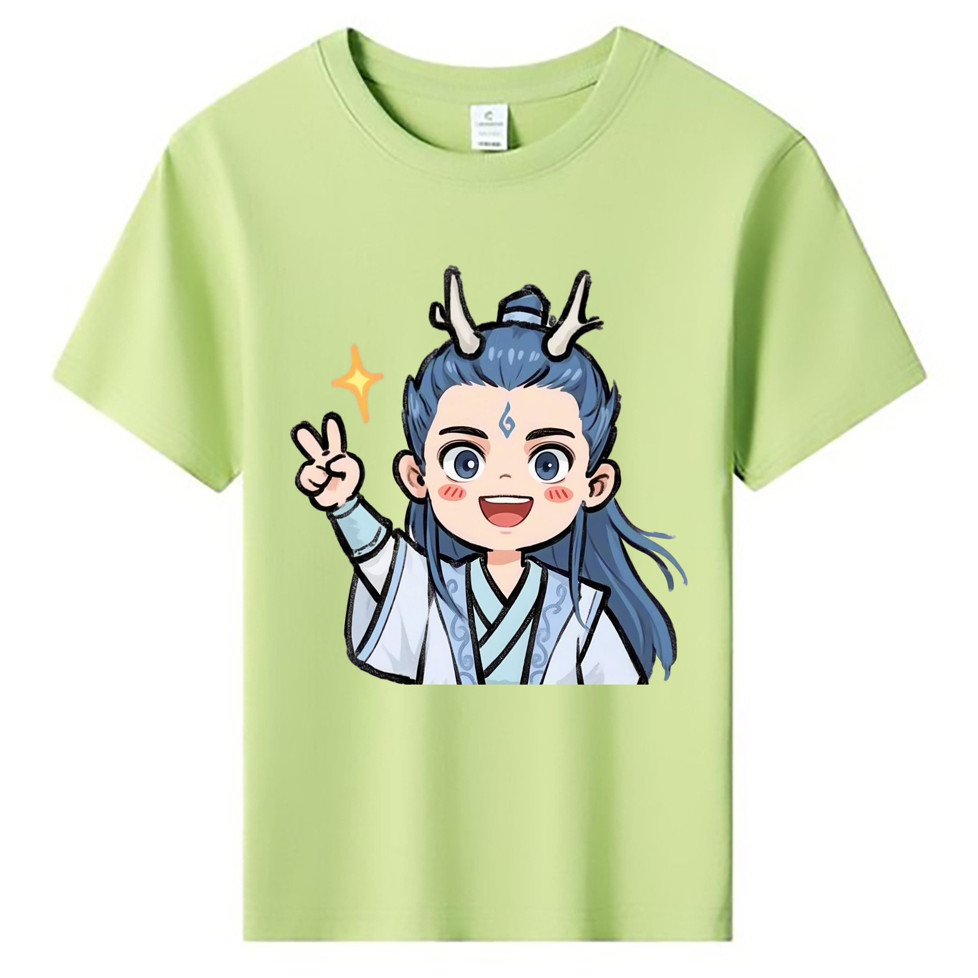 （画像用） Ne Zha 2 ナタ 魔童の大暴れ 綿100％キッズTシャツ（フロントプリント）